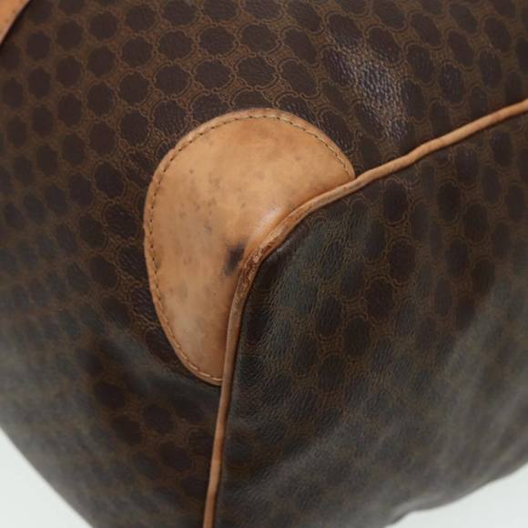 CELINE Macadam Canvas Boston Bag PVC Leather Brown Auth mr364 - Picture 10 of 16